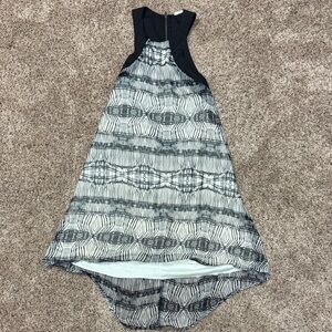 Lush Black and White High Low Dress
